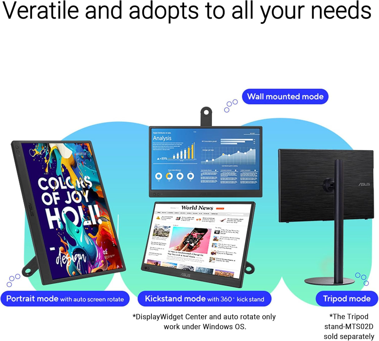 ASUS ZenScreen MB169CK 16" FHD IPS 60 Hz 5ms(GTG) Gaming Monitor