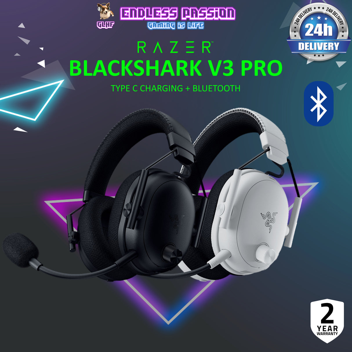 Razer BlackShark V3 Pro Wireless Gaming Headset – ANC, THX Audio, PC/PS5/Xbox, Esports-Grade Sound