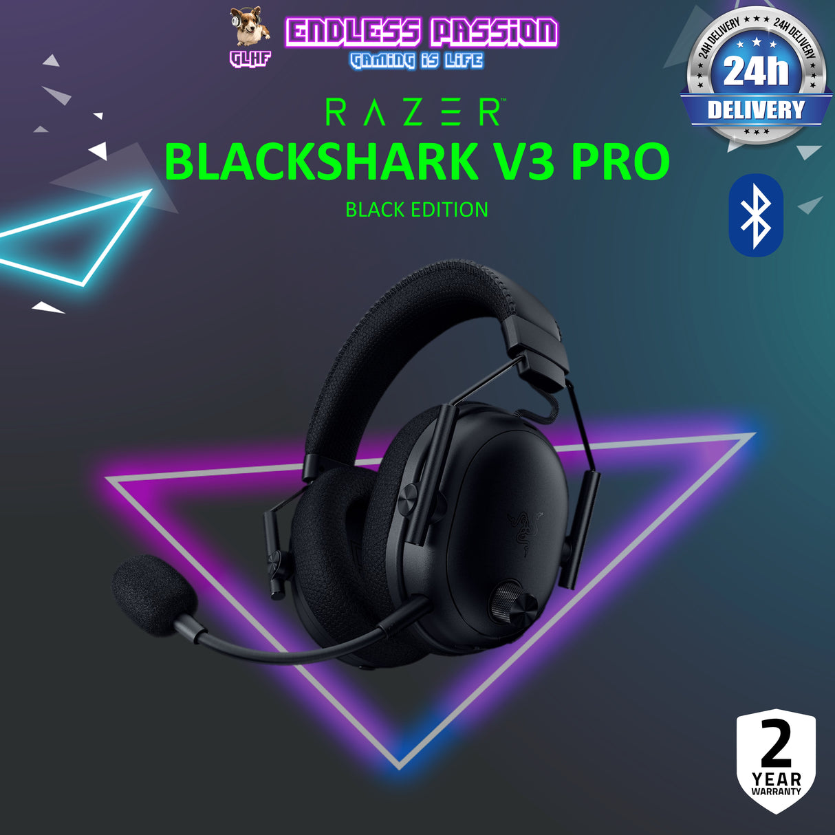 Razer BlackShark V3 Pro Wireless Gaming Headset – ANC, THX Audio, PC/PS5/Xbox, Esports-Grade Sound
