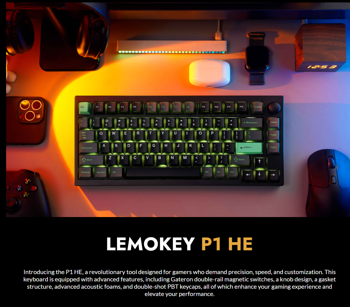 Lemokey P1 HE Wireless Magnetic Switch Custom Gaming Keyboard