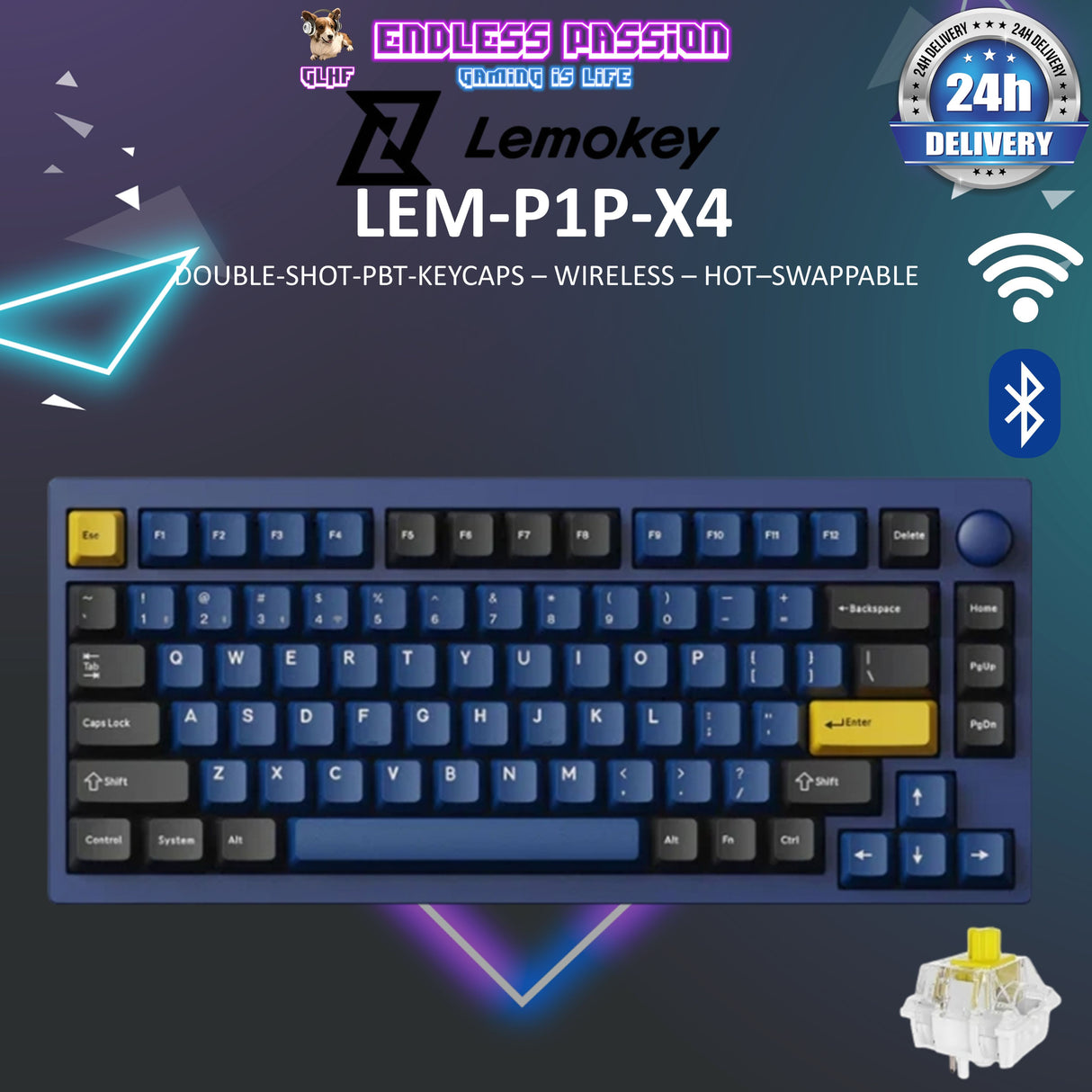 Lemokey P1 Pro Custom Gaming Keyboard - Navy Blue