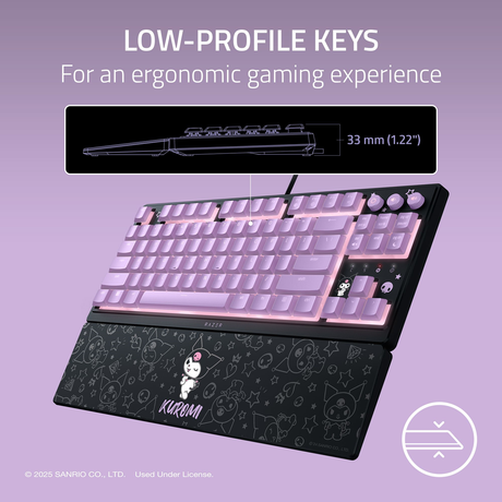 Razer Ornata V3 Tenkeyless Kuromi™ Edition Low-Profile Ergonomic Gaming Keyboard