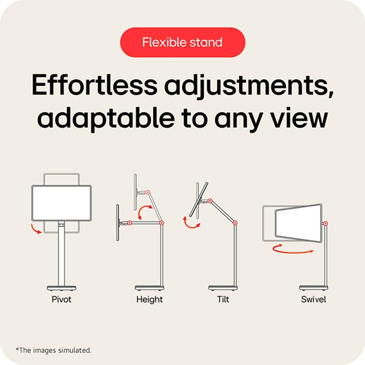 LG Monitor 32U889SA-W 31.5-inch 4K UHD IPS Smart Monitor Swing with Touchscreen, Rolling Stand
