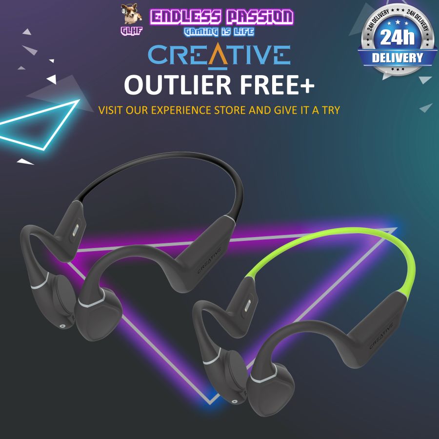 Creative Outlier Free+ Wireless Bone Conduction Headphones with Adjustable Transducers
