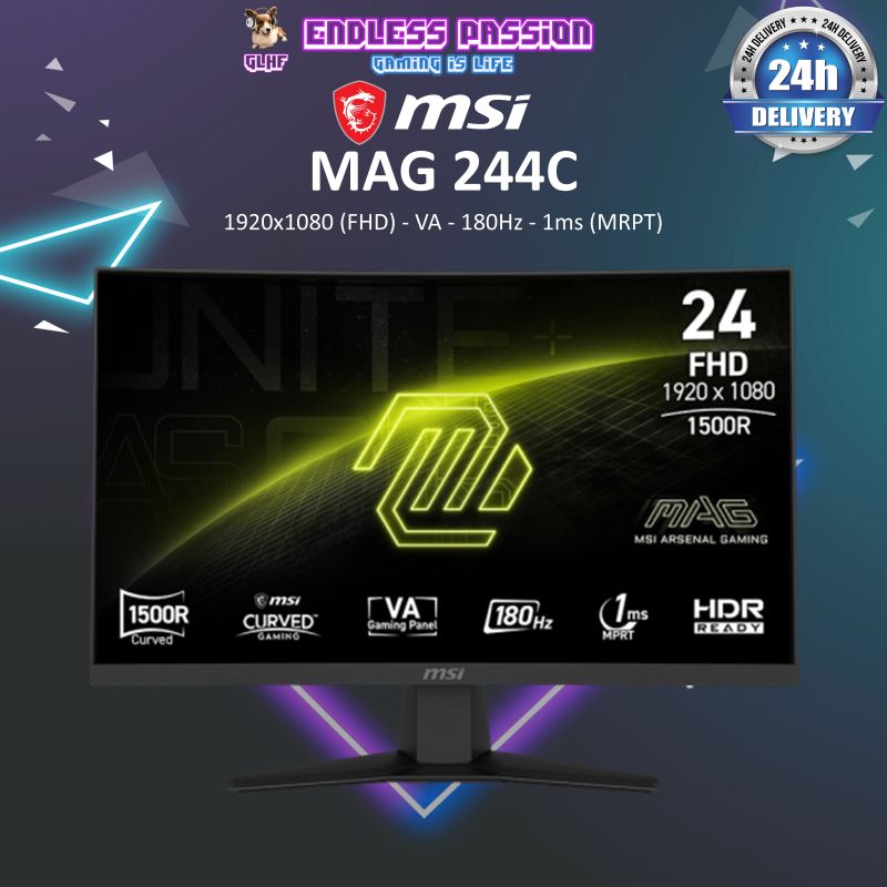 MSI MAG 244C Gaming Monitor - FHD 1500R VA 180Hz 1ms(MPRT)