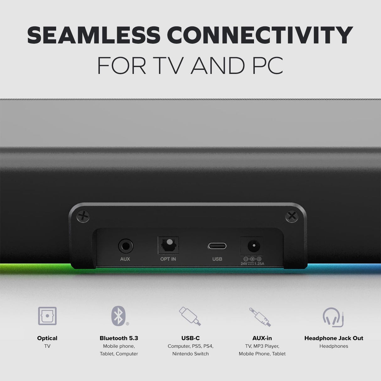 Creative Sound Blaster GS5 Compact RGB Gaming Soundbar