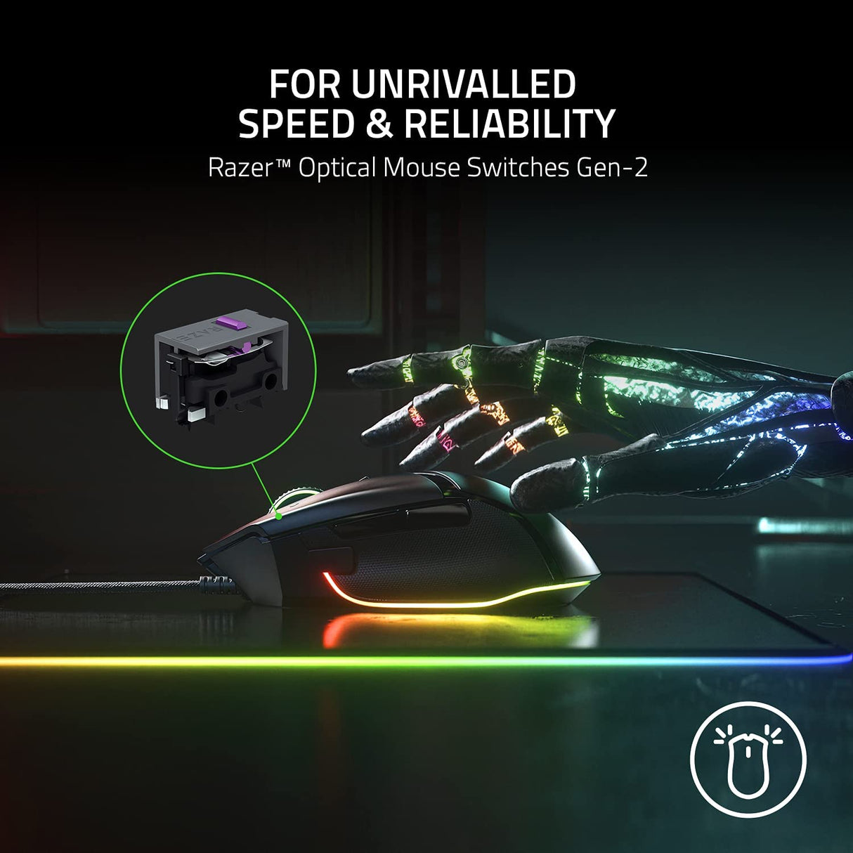 Razer Basilisk V3 - Customizable Wired Ergonomic Gaming Mouse with Razer Chroma RGB