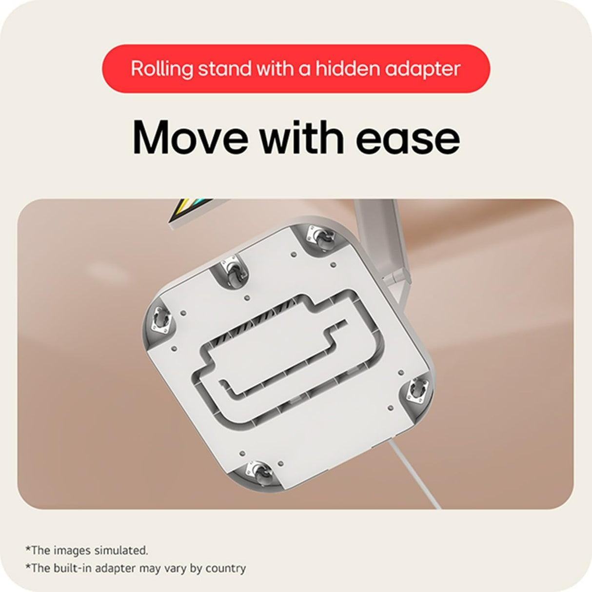 LG Monitor 32U889SA-W 31.5-inch 4K UHD IPS Smart Monitor Swing with Touchscreen, Rolling Stand