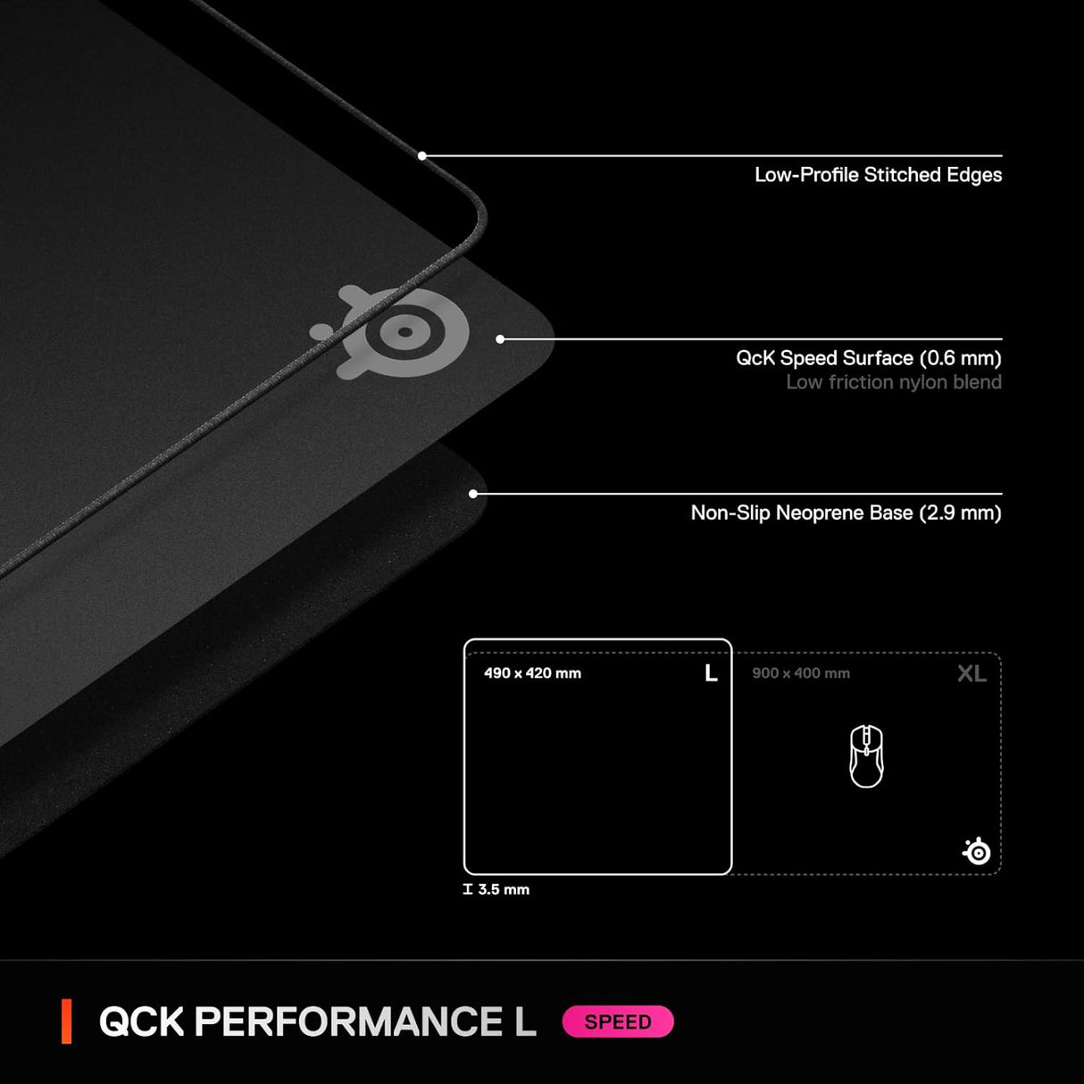 SteelSeries QCK Performance Gaming Mousepad - Available in Large / XL