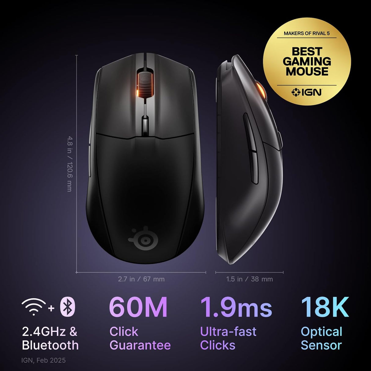 SteelSeries Rival 3 Wireless Gen 2 Gaming Mouse