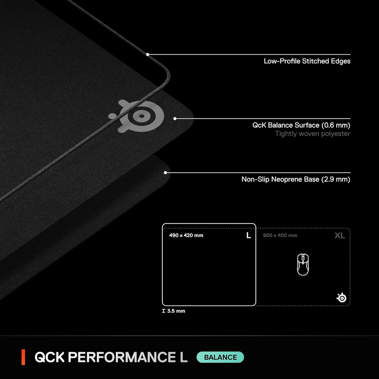 SteelSeries QCK Performance Gaming Mousepad - Available in Large / XL