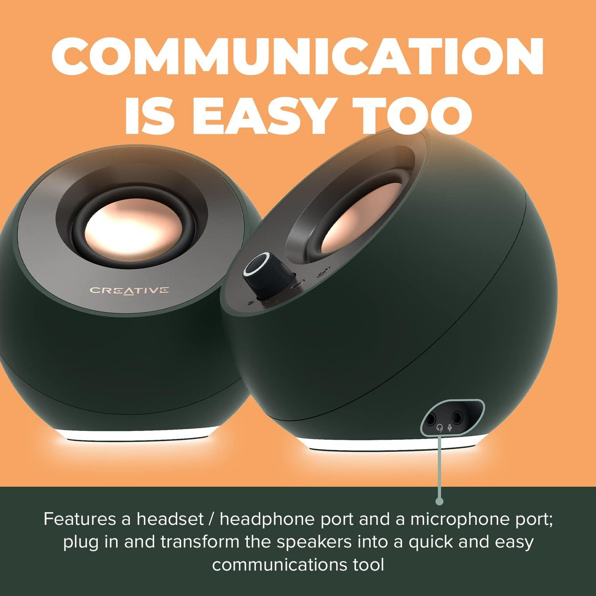 Creative Pebble Pro Minimalist 2.0 USB-C Computer Speakers with Bluetooth 5.3 and Customizable RGB Lighting