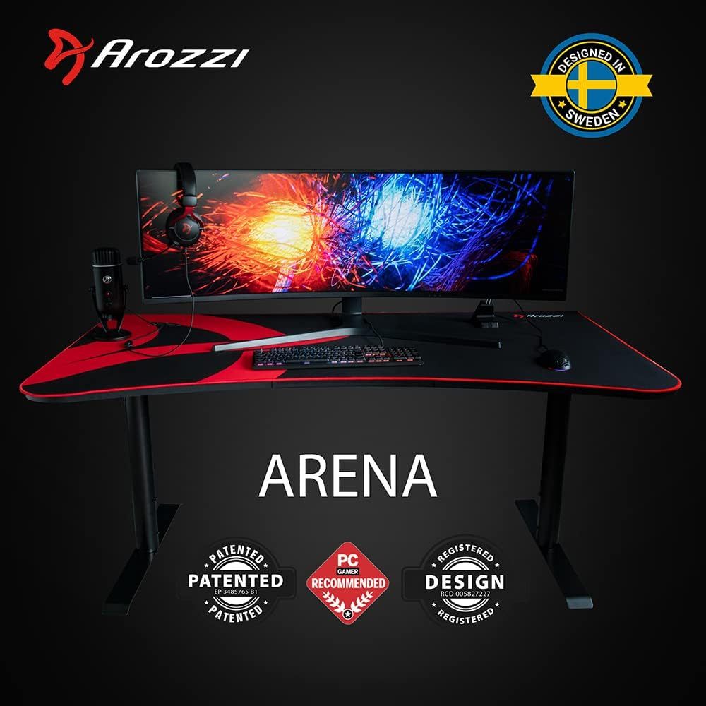 Arozzi Arena Curved Gaming Desk