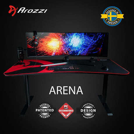 Arozzi Arena Curved Gaming Desk