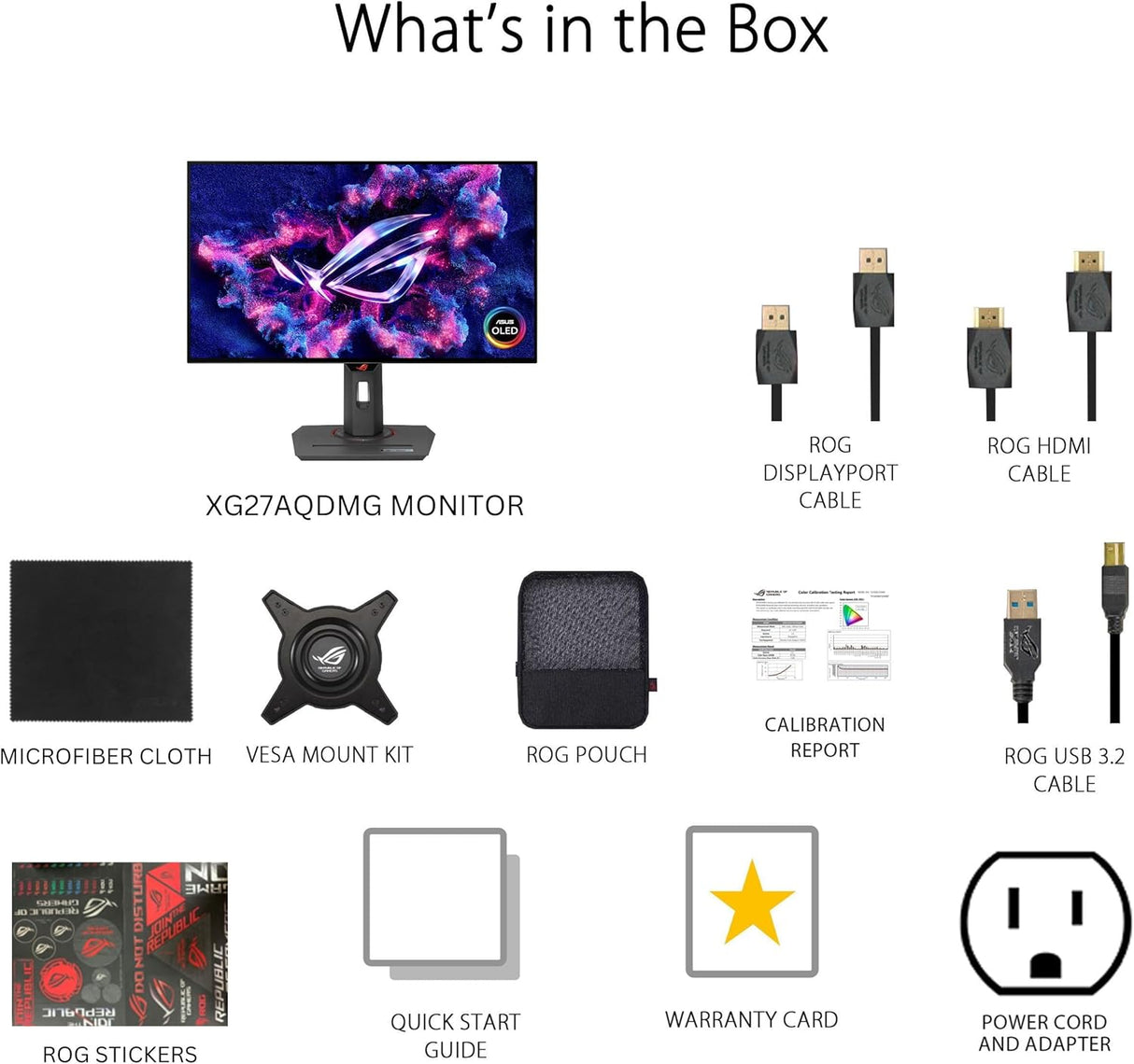 ASUS ROG Strix OLED XG27AQDPG – 27-inch, QHD (2560 x 1440), 500Hz, 0.03ms GTG, QD-OLED Gaming Monitor