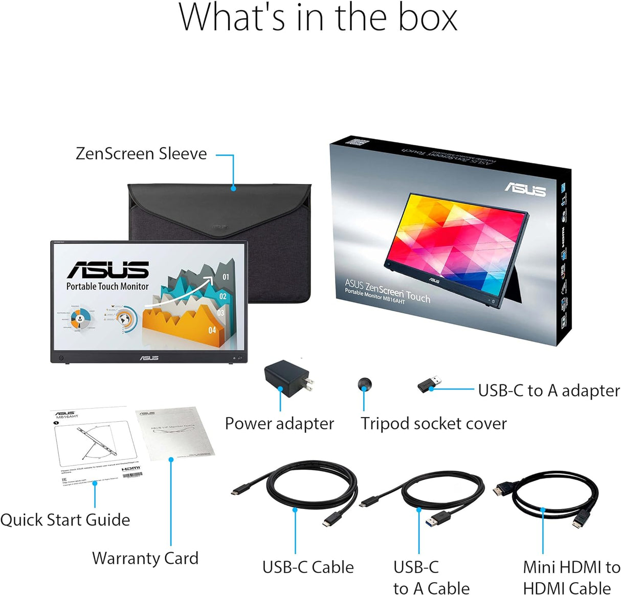 ASUS ZenScreen Touch MB16AHT 16 Inch Portable Monitor