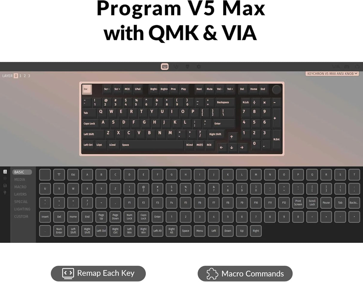 Keychron V5 Max QMK/VIA Wireless Custom Mechanical Keyboard