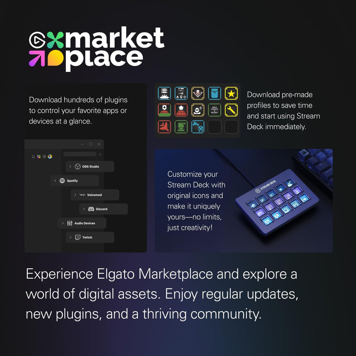 Elgato Stream Deck Scissor Keys Precision 15-Key Control Pad