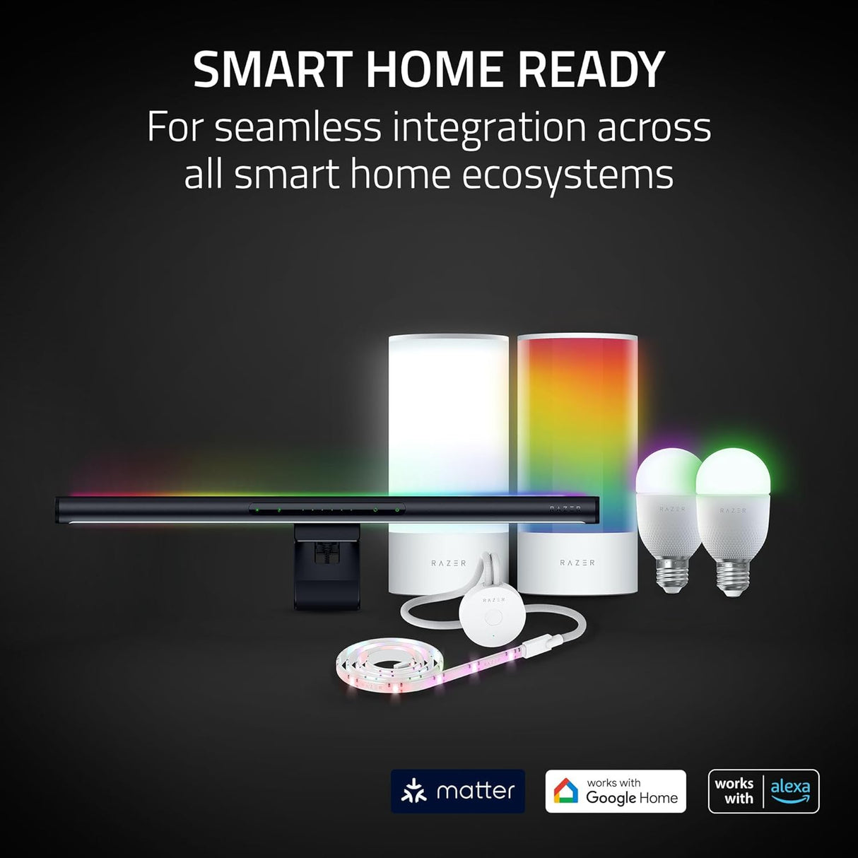 Razer Aether Monitor Light Bar – RGB LED Light Bar for Gamer Rooms