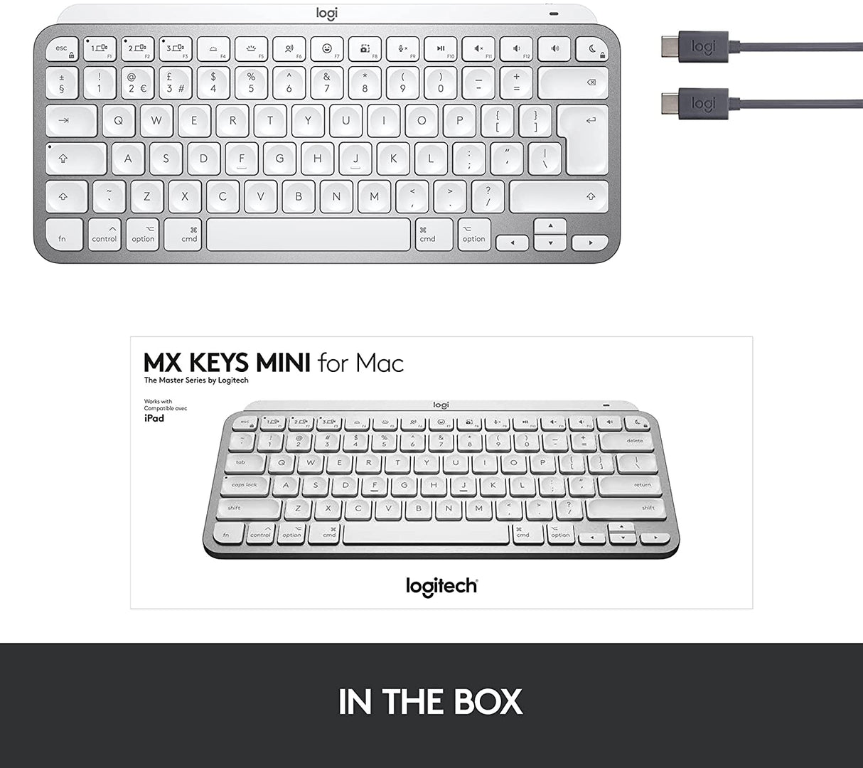 Logitech MX Keys Mini For Mac Minimalist Wireless Illuminated Keyboard