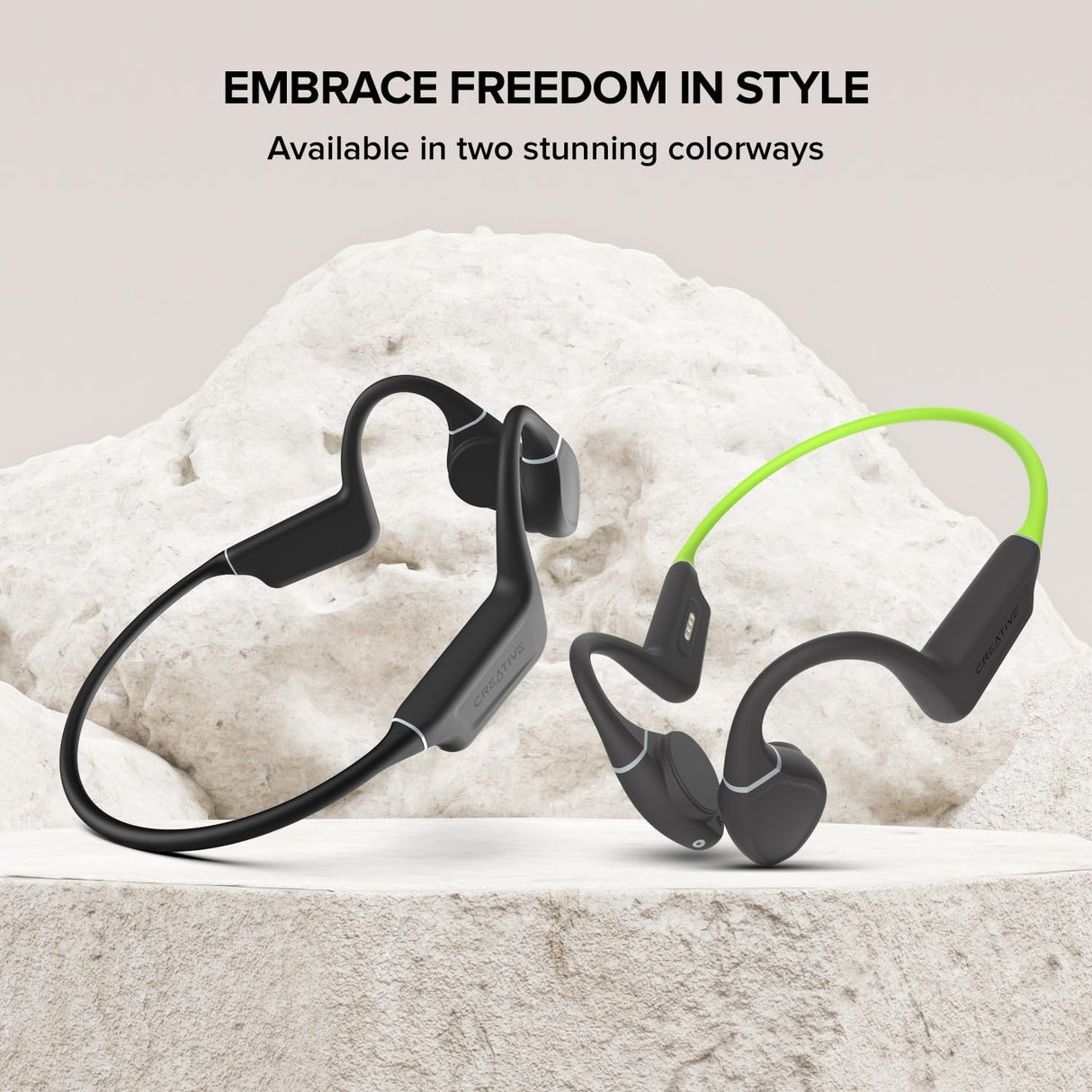 Creative Outlier Free+ Wireless Bone Conduction Headphones with Adjustable Transducers