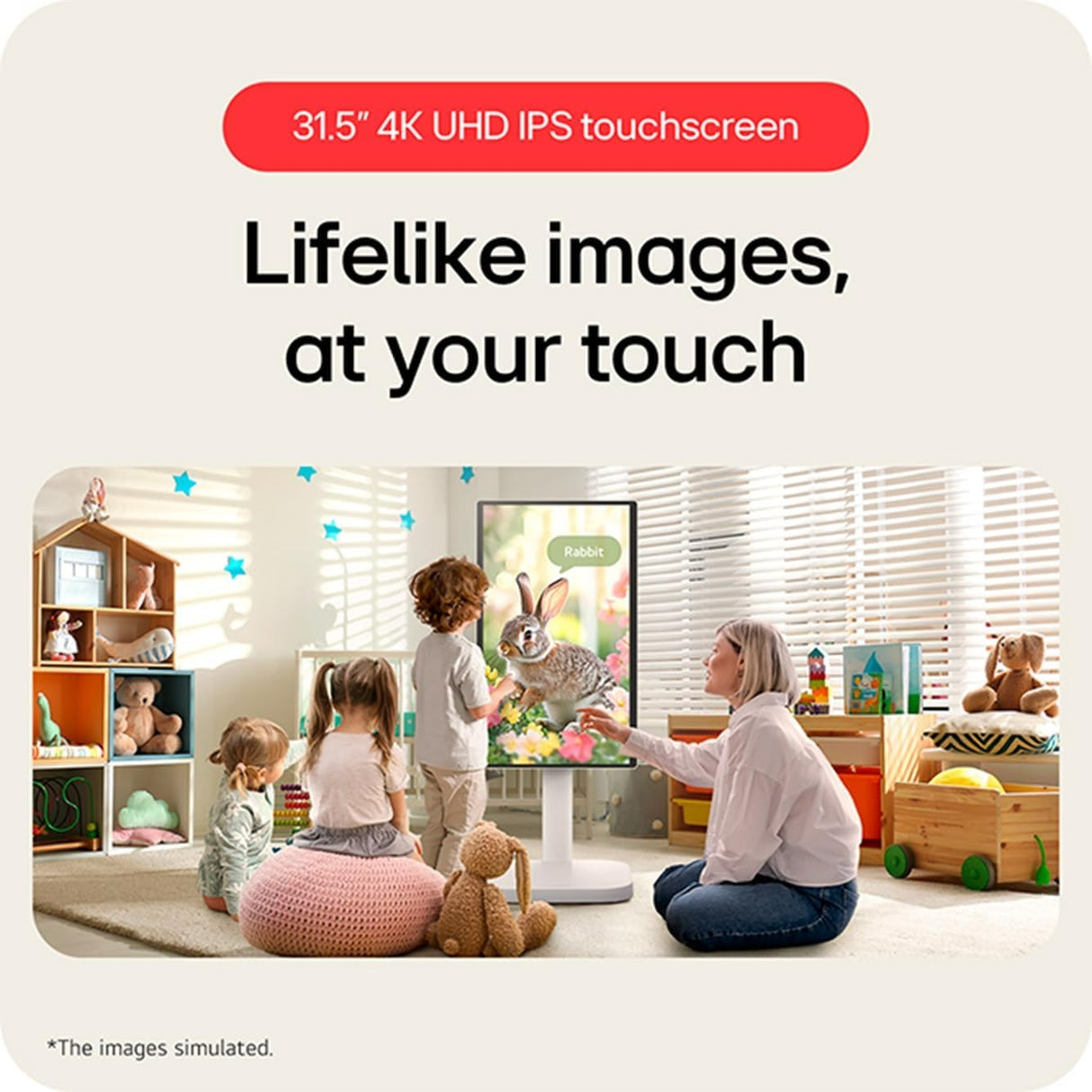 LG Monitor 32U889SA-W 31.5-inch 4K UHD IPS Smart Monitor Swing with Touchscreen, Rolling Stand