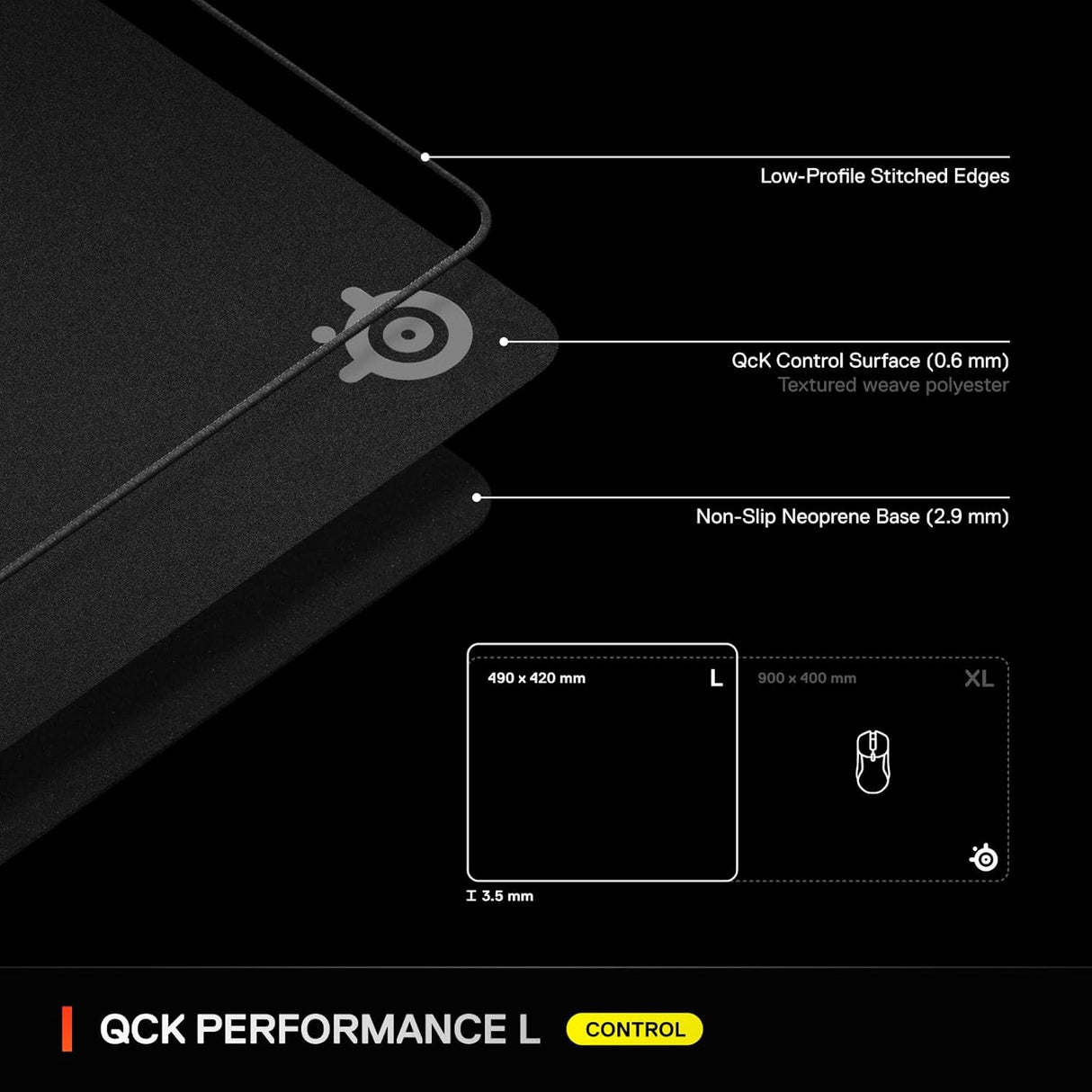 SteelSeries QCK Performance Gaming Mousepad - Available in Large / XL
