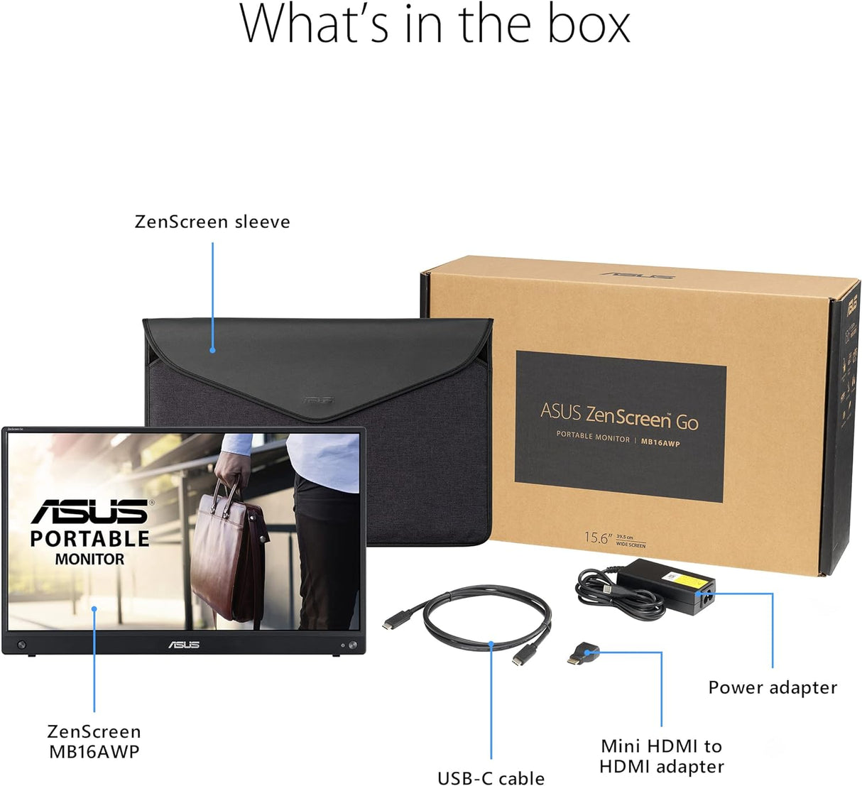 ASUS ZenScreen Go MB16AWP 16 Inch Portable Monitor