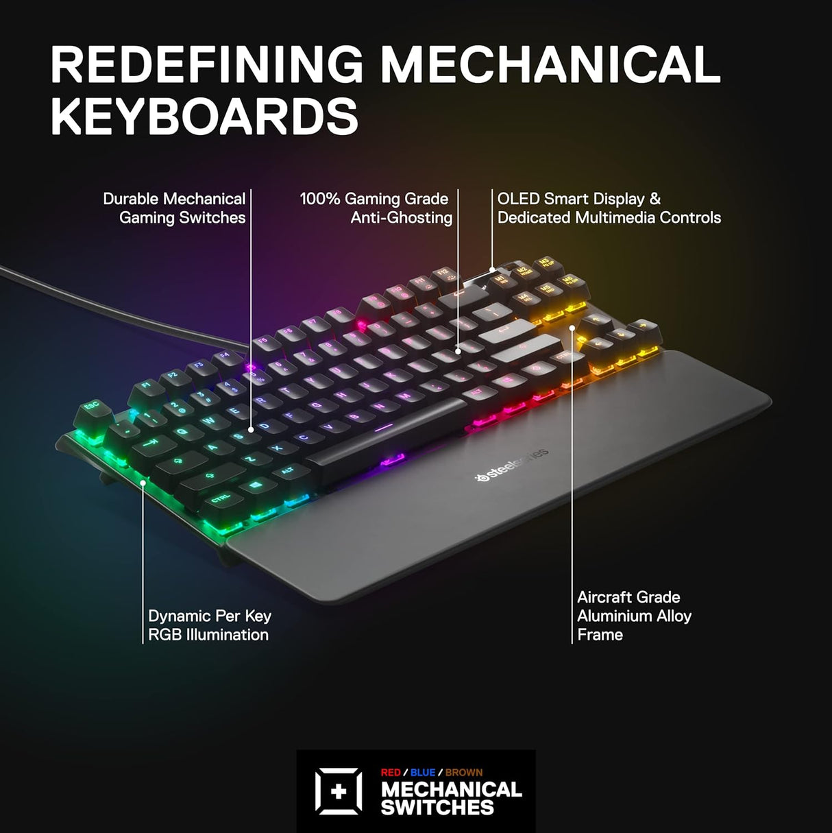 SteelSeries Apex 7 TKL Wired Gaming Keyboard