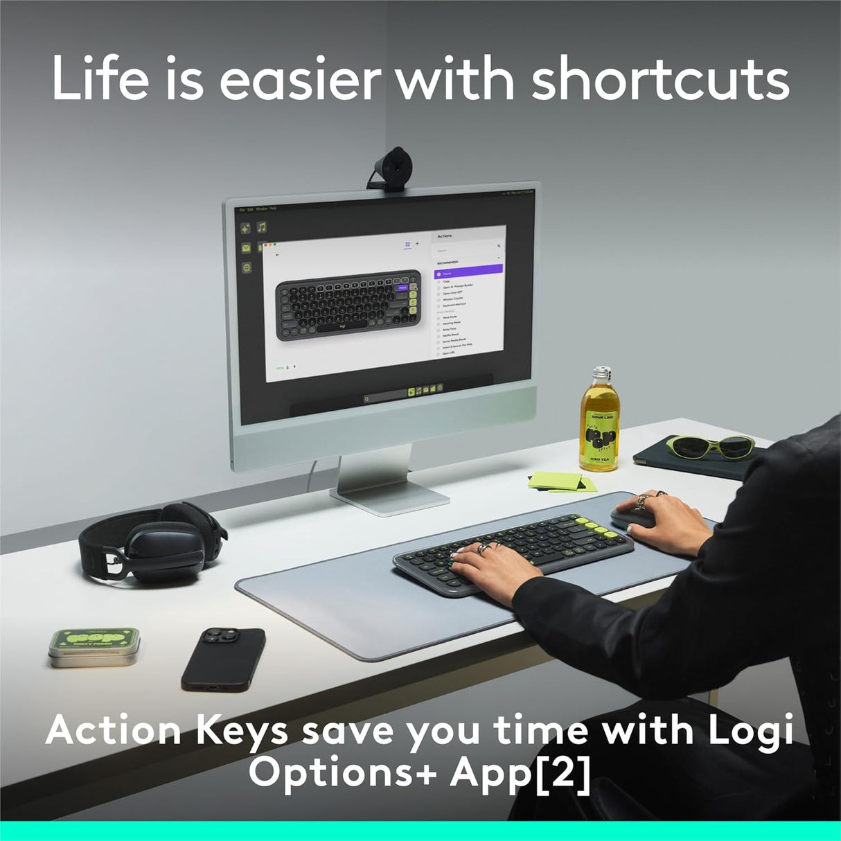 Logitech Pop Icon Keys Compact Wireless Keyboard