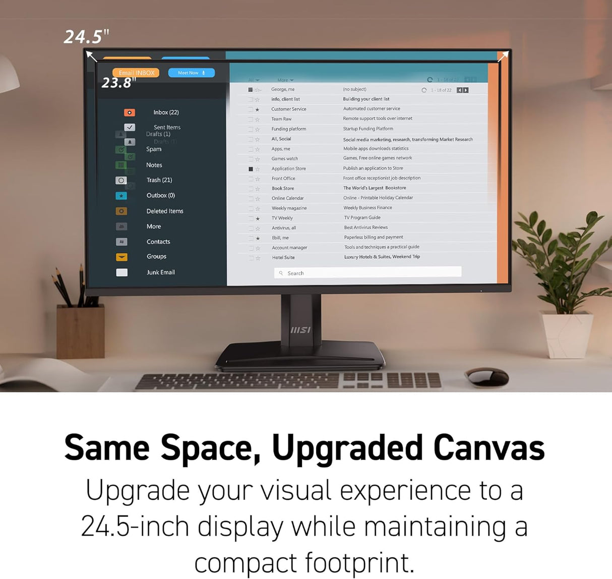 MSI PRO MP251 E2 24.5-inch IPS 1920 x 1080 (FHD) 120Hz 1ms Productivity Monitor