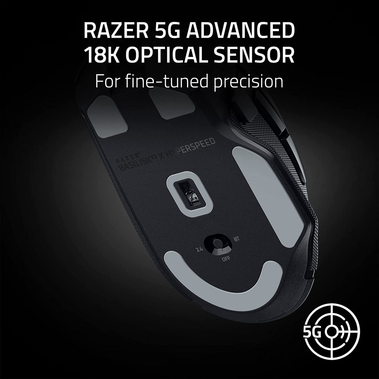 Razer Basilisk V3 X HyperSpeed - Customizable Wireless Gaming Mouse with RGB Lighting