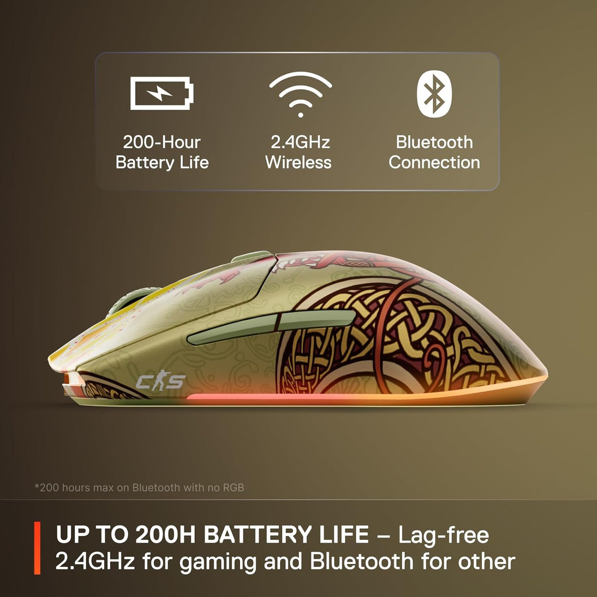 SteelSeries Aerox 3 Wireless Gaming Mouse CS2 Dragon Lore Edition