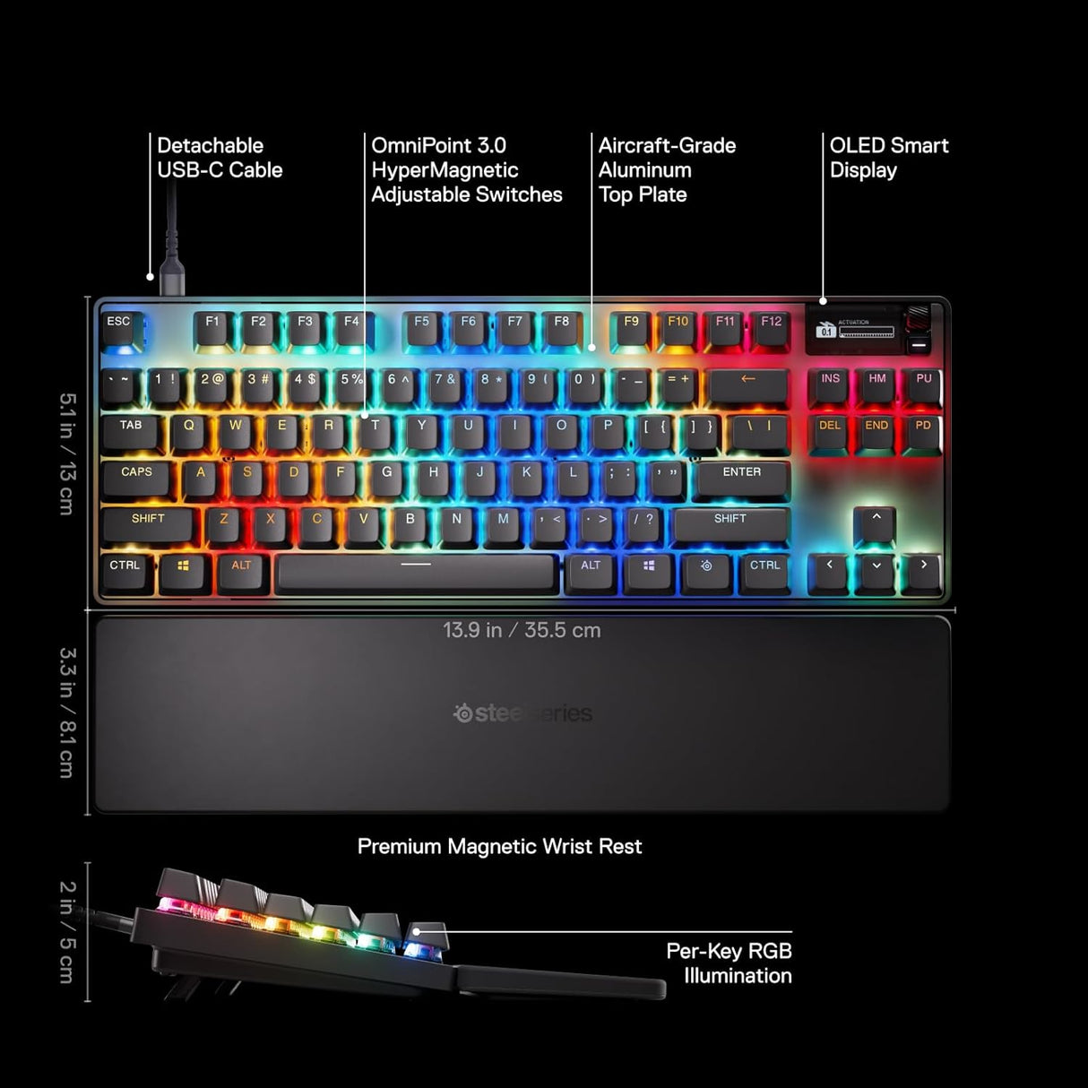 SteelSeries Apex Pro TKL Gen 3 Wired Gaming Keyboard