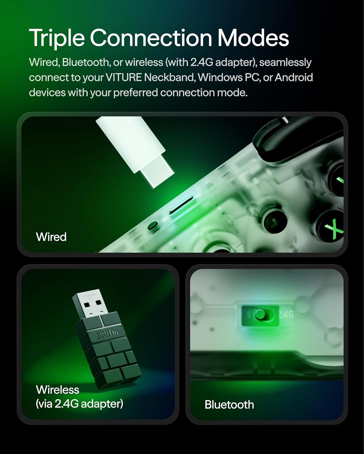(PRE ORDER) VITURE x 8BitDo Ultimate 2C Wireless Controller Xbox Layout - Bluetooth Game Controller for PC Mobile