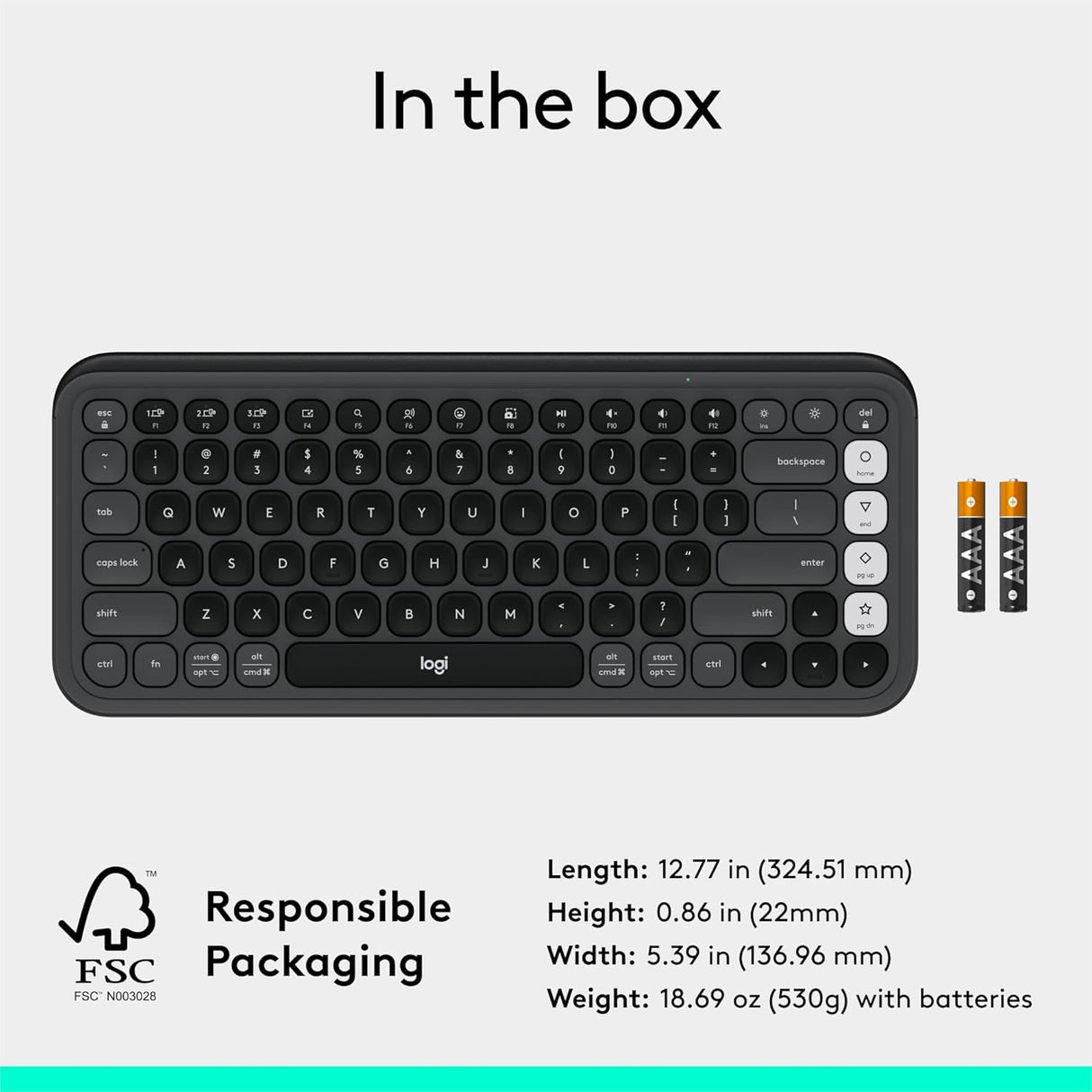 Logitech Pop Icon Keys Compact Wireless Keyboard