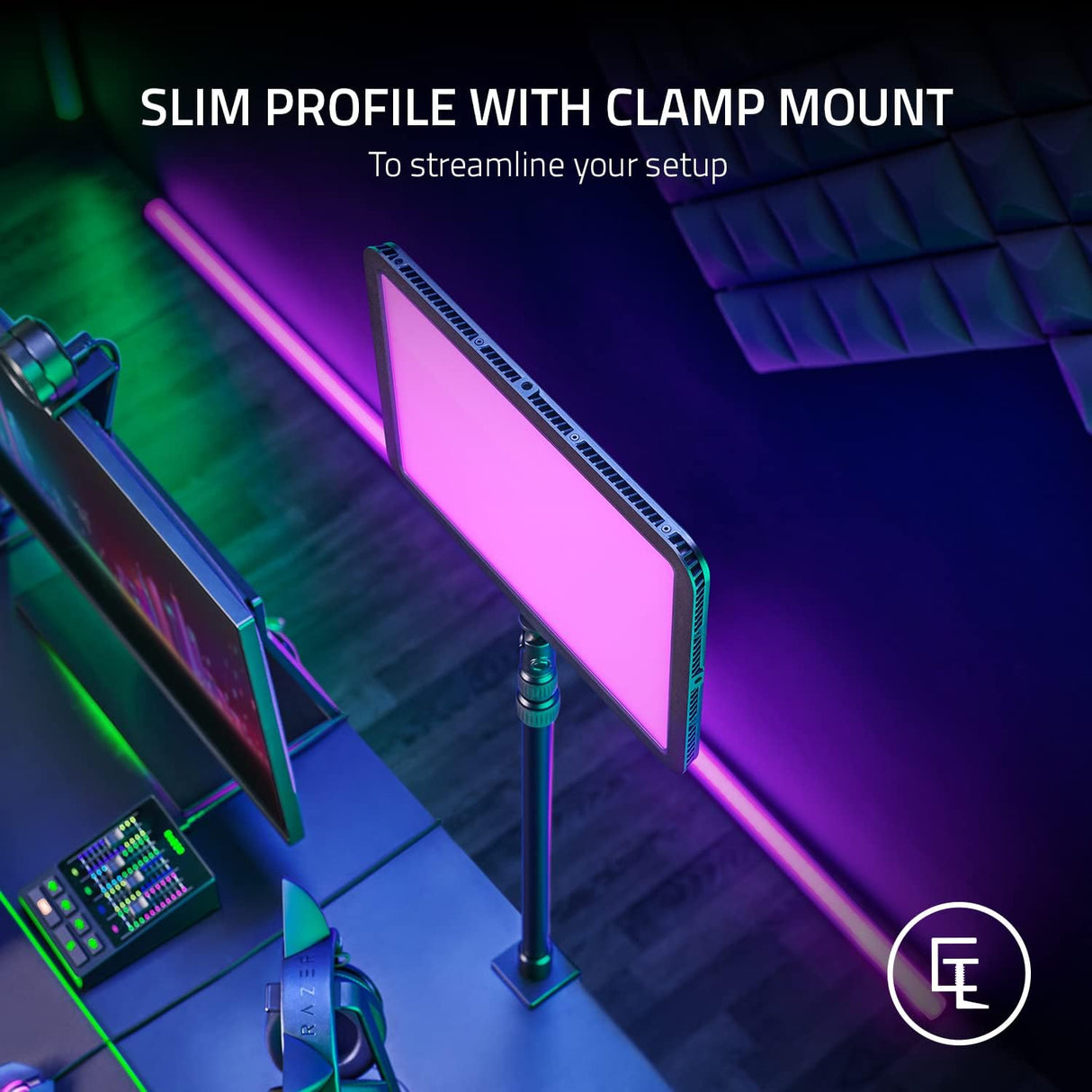 Razer Key Light Chroma-Razer Chroma RGB Key Light for Streaming All-in-one Stream Lighting, Customizable Light Spectrum