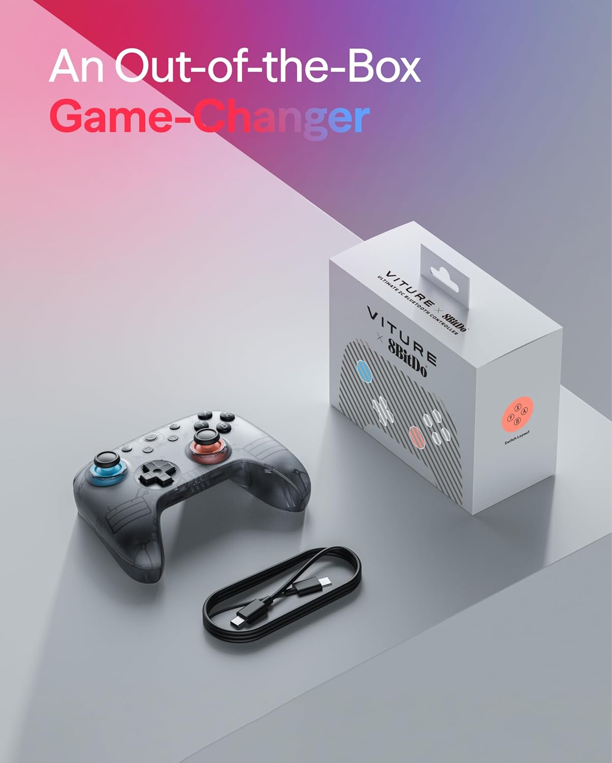 (PRE ORDER) VITURE x 8BitDo Ultimate 2C Bluetooth Controller Switch Layout - Wireless Gaming Controller for PC Switch