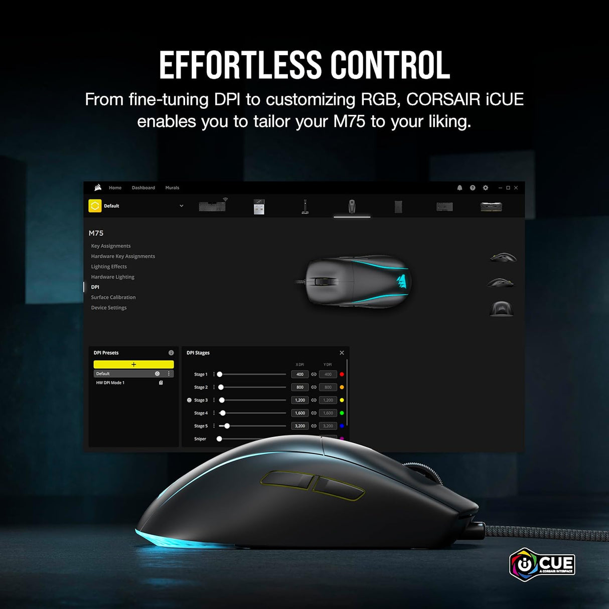 Corsair M75 Lightweight RGB Gaming Mouse