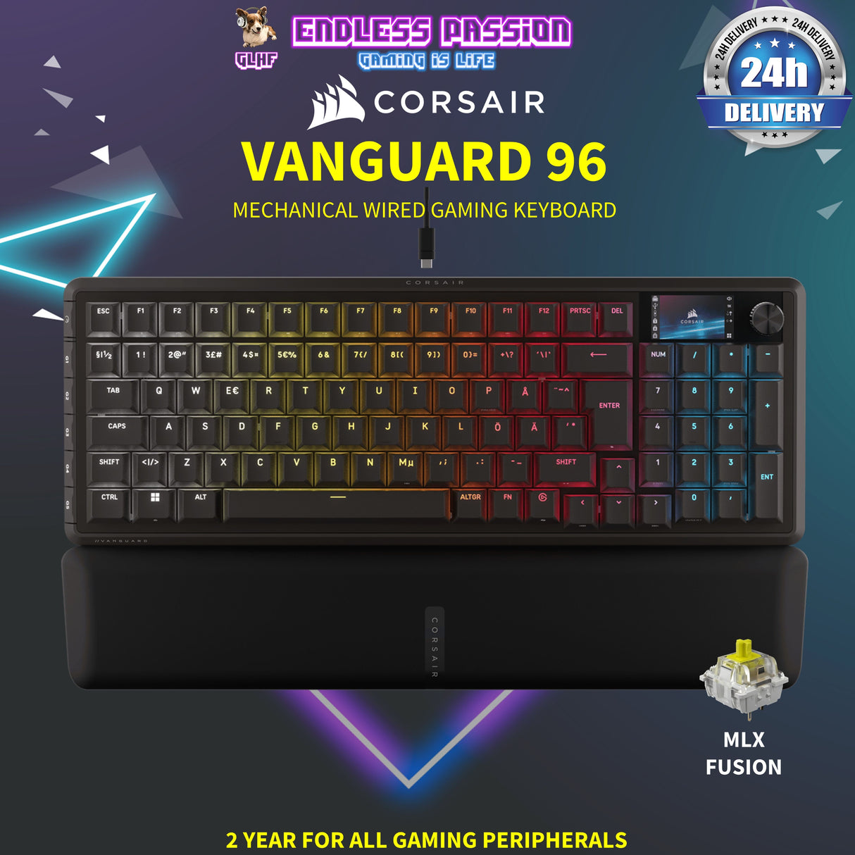 Corsair Vanguard 96 Mechanical Wired Gaming Keyboard