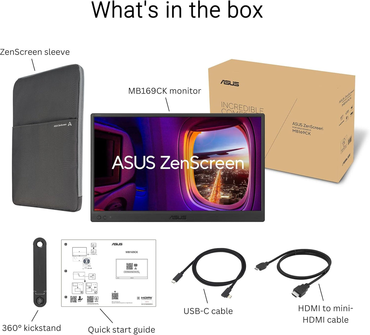 ASUS ZenScreen MB169CK 16" FHD IPS 60 Hz 5ms(GTG) Gaming Monitor