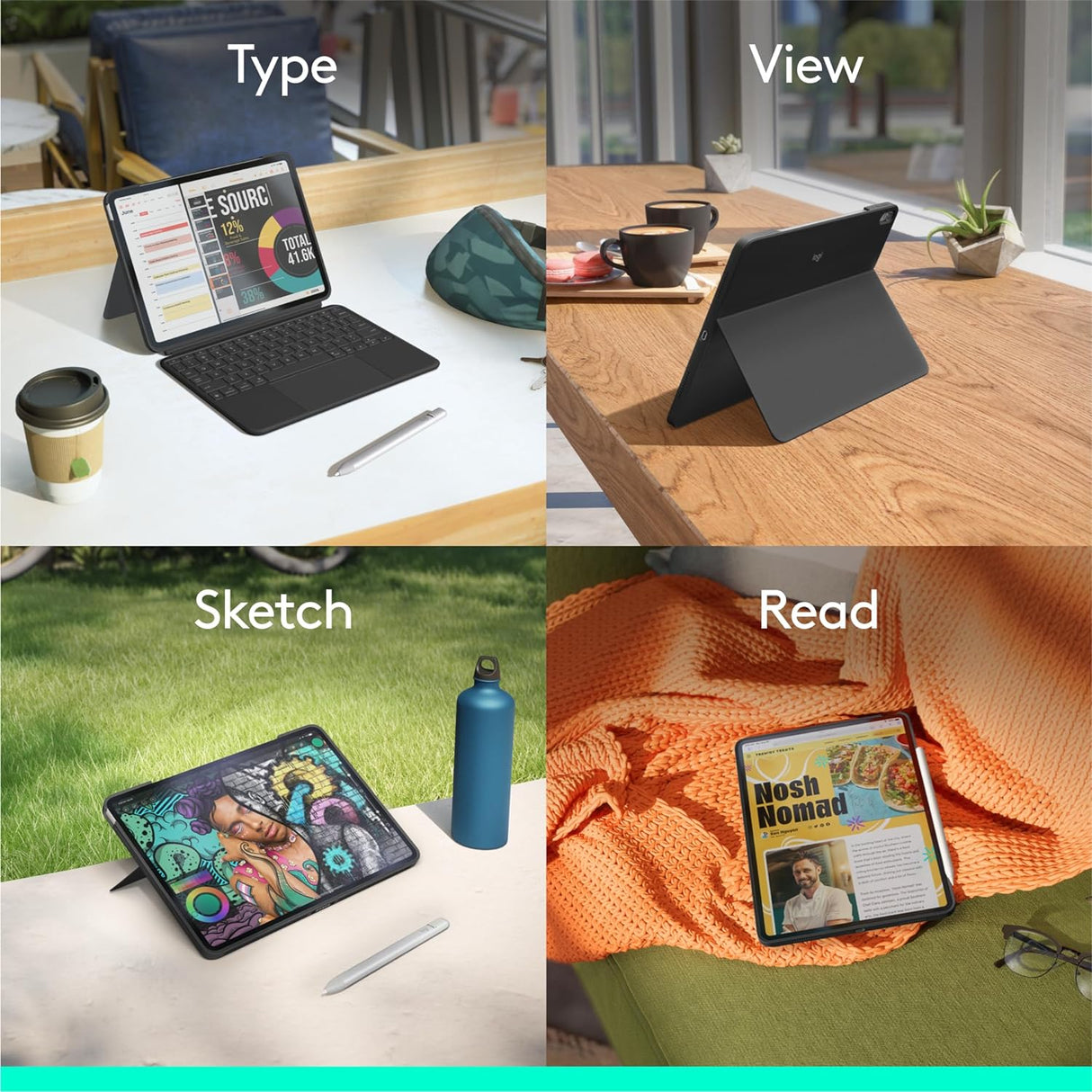 Logitech Combo Touch for iPad Air 11" (M2) / 10.9" 4th, 5th Gen - 920-012627