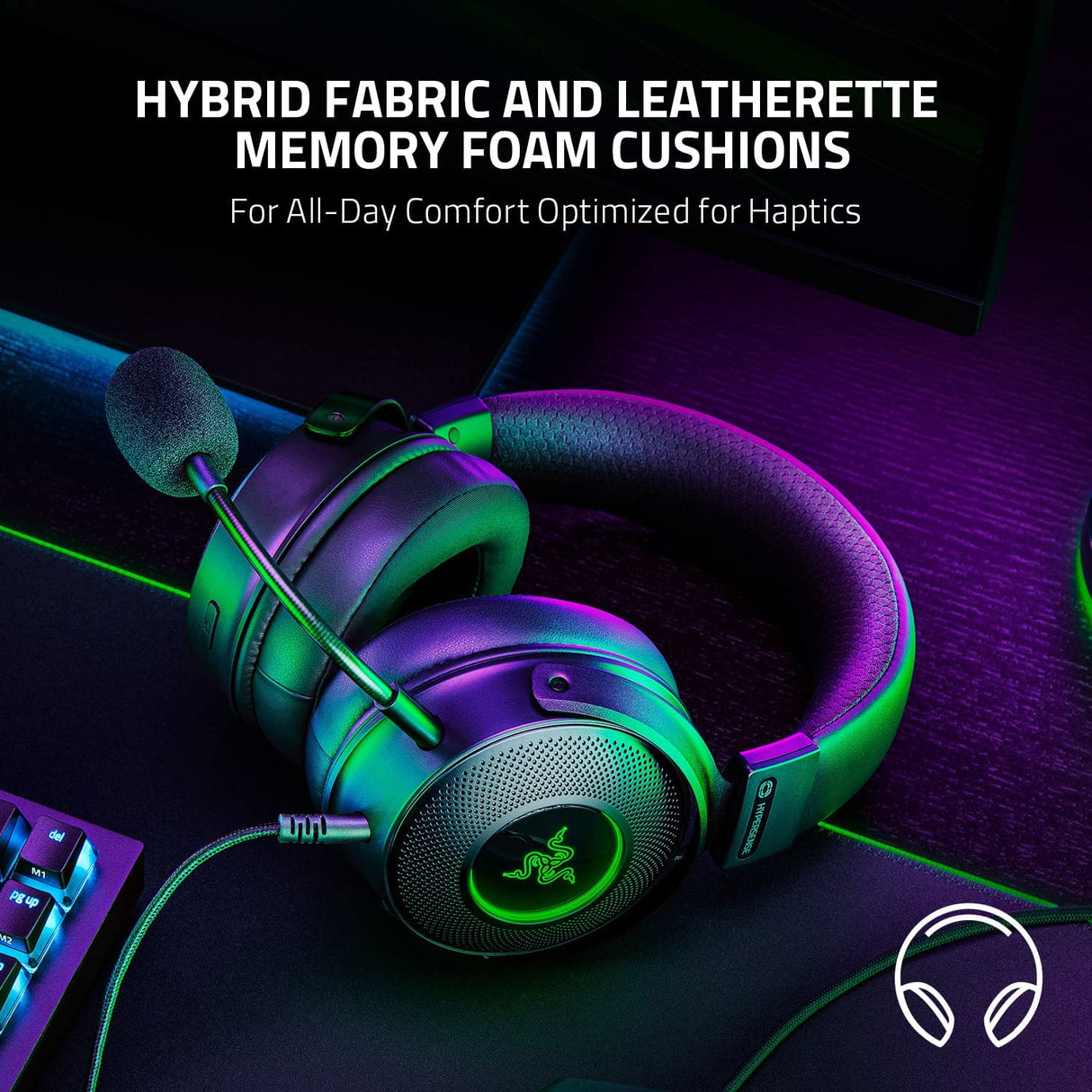 Razer Kraken V3 HyperSense - Haptic PC Gaming Headset