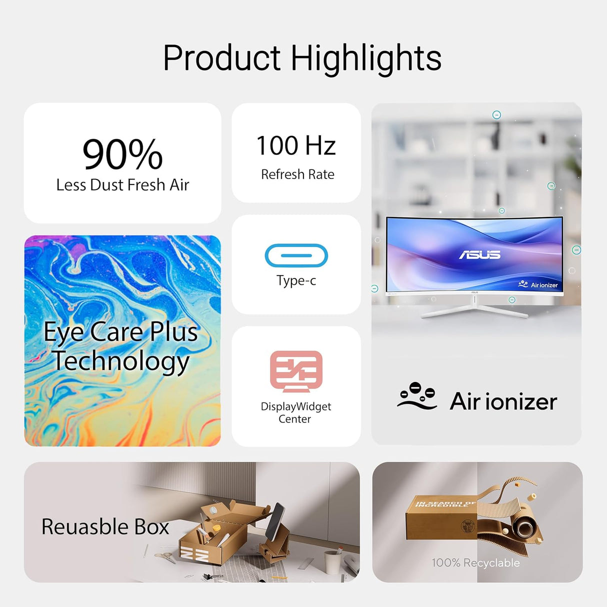 ASUS VU34WCIP-W Eye Care Monitor