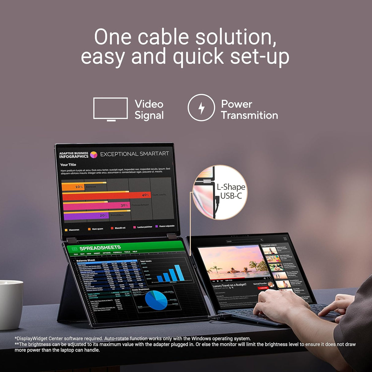 Asus Zenscreen Duo OLED MQ149CD Foldable Portable Monitor