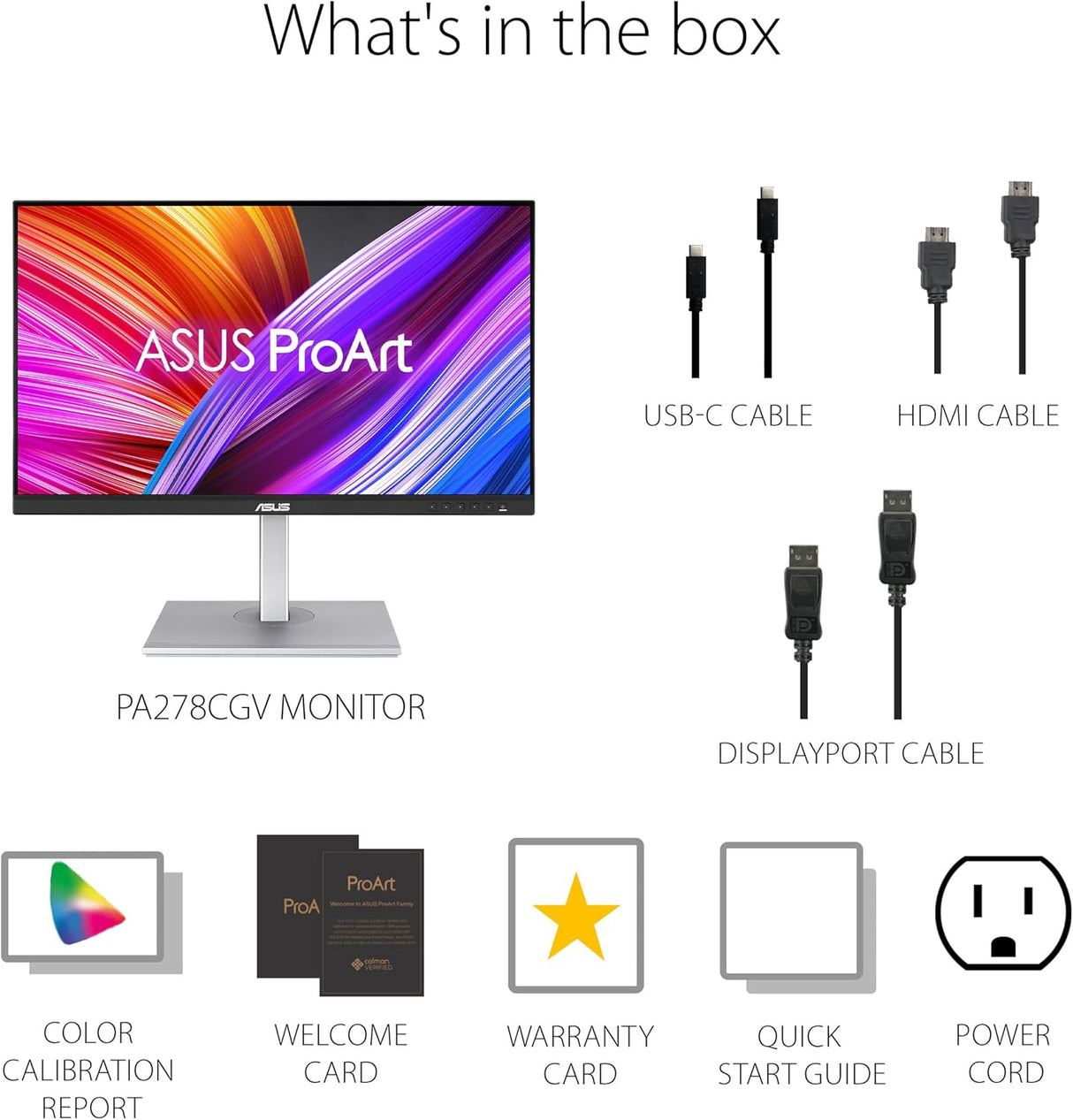 ASUS ProArt Display PA278CGV Professional Monitor QHD IPS Professional Monitor