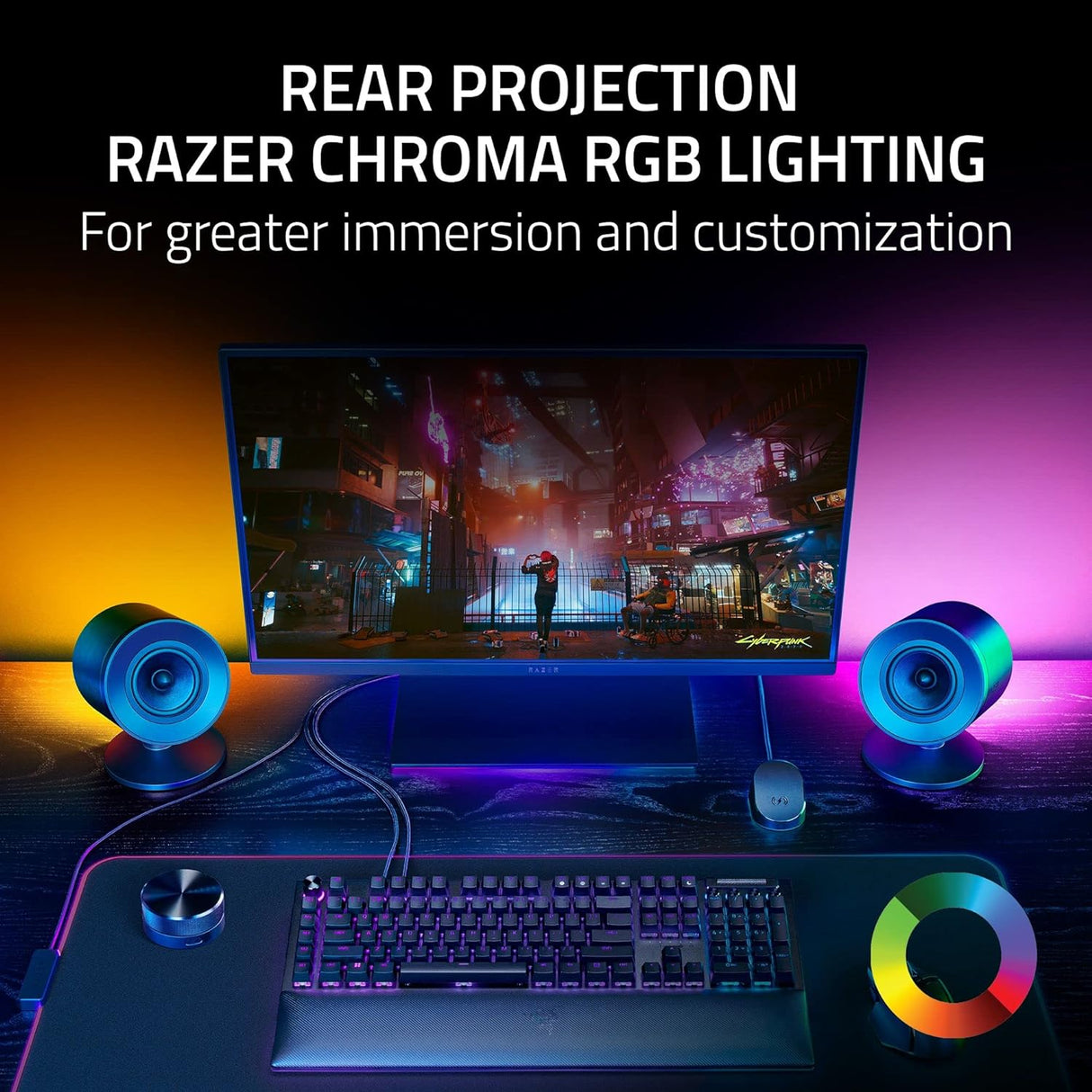 Razer Nommo V2 Pro - Full-Range 2.1 PC Gaming Speakers with Wireless Subwoofer