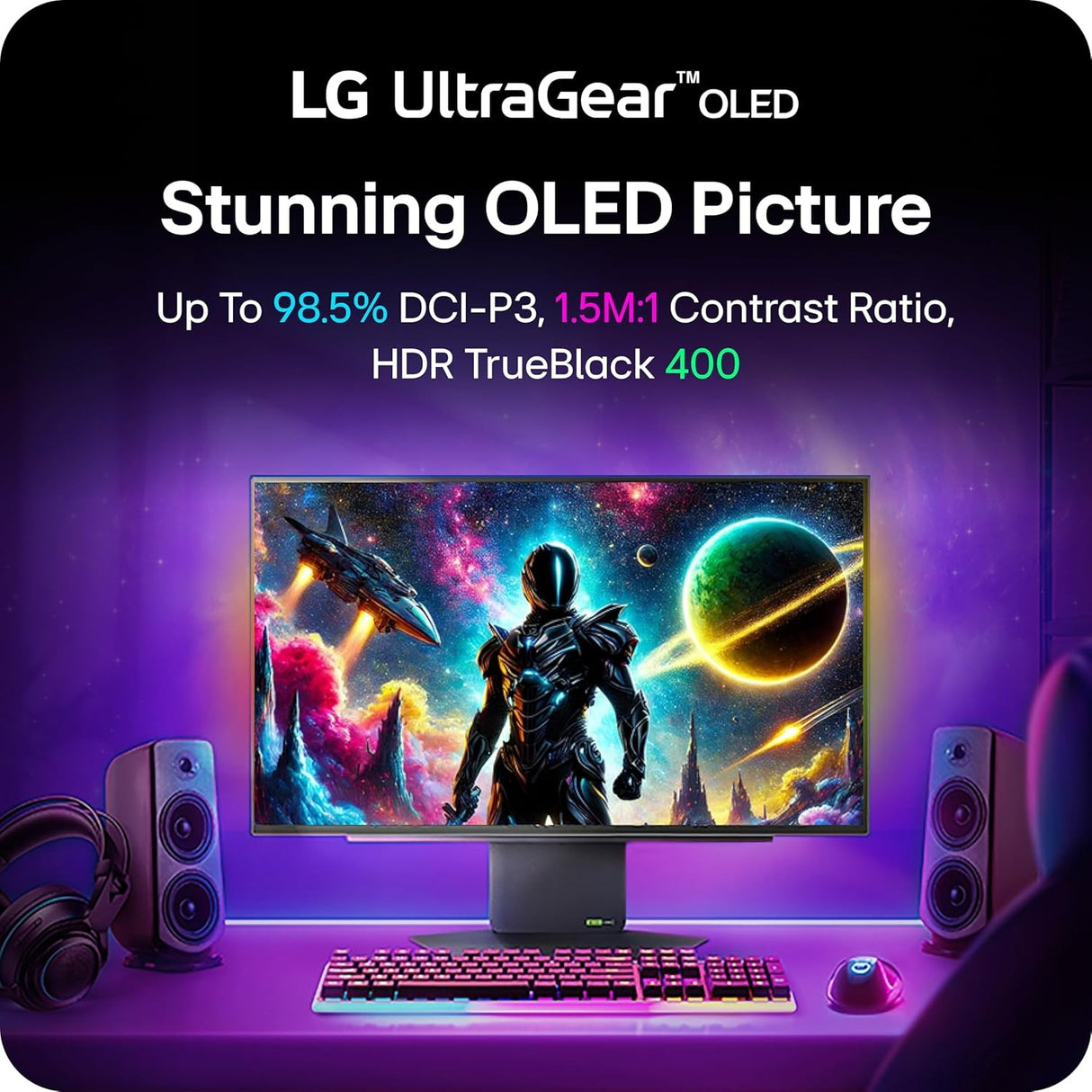 LG Monitor 27GX790A-B 27 Inch UltraGear OLED QHD 1440P 480Hz 0.03ms G-Sync® Compatible DisplayPort 2.1 Gaming Monitor
