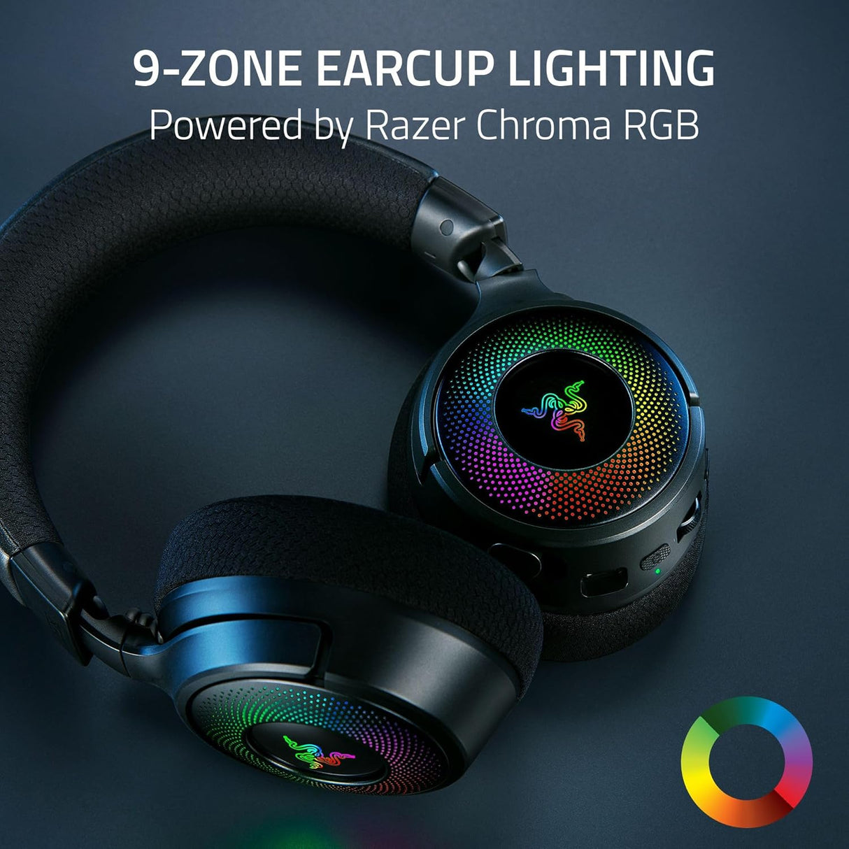 Razer Kraken V4 Wireless Gaming Headset: 2.4GHz, Bluetooth, USB - Super Wideband Mic - 40 mm Drivers - 9 Zone RGB Lighting