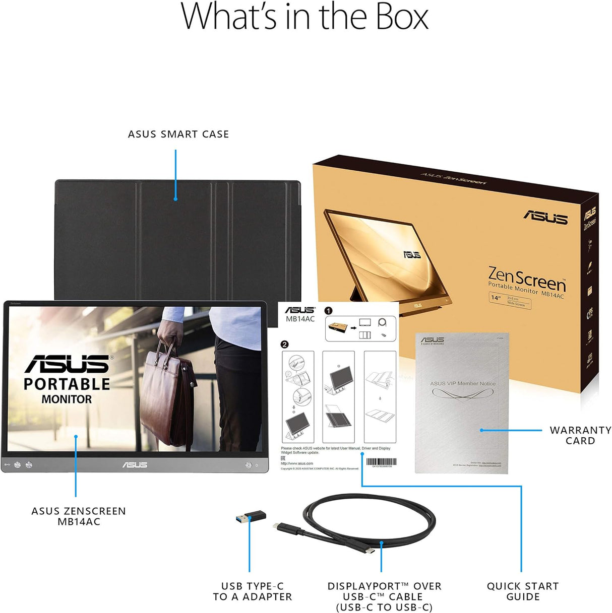 ASUS ZenScreen MB14AC 14 Inch Portable Monitor